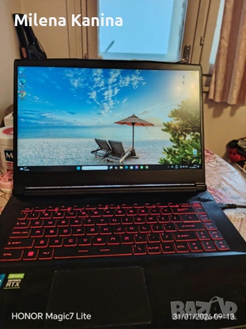 Лаптоп MSI GF63 Thin 11UC, 9S7-16R612-1488.16GB.1TBSSD, 15.6", Intel Core i5-11260H (6-ядрен), NVIDI