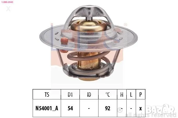 1.880.204S EPS ТЕРМОСТАТ 92°C 1.0, 1.1, 1.3, FORD Escort Mk5 Mk6 / Orion Mk3 / Fiesta Mk3 Mk4, Mk5..