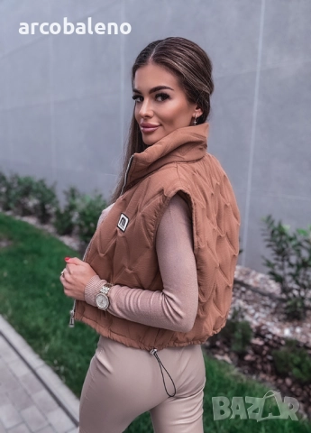 Дамско ватирано яке без ръкави с цип, 2цвята , снимка 15 - Якета - 52156139