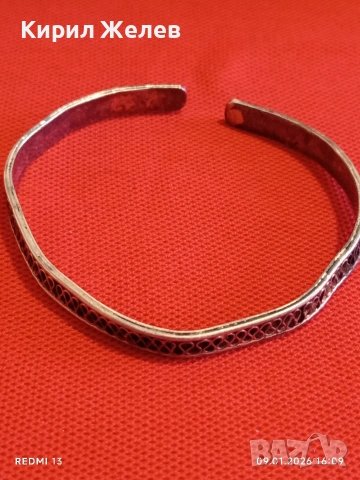 Сребърна гривна маншет с филигранен дизайн ювелирна изработка 53067, снимка 5 - Гривни - 53045185