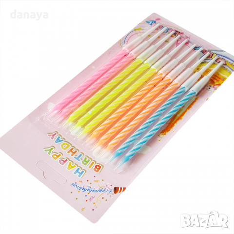 2765 Свещички за рожден ден, 10 броя, 13.5см, снимка 3 - Други - 36568711