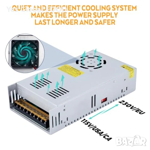 Импулсно захранване 48V 10A 480W AC/DC индустриално, снимка 3 - Друга електроника - 53247952