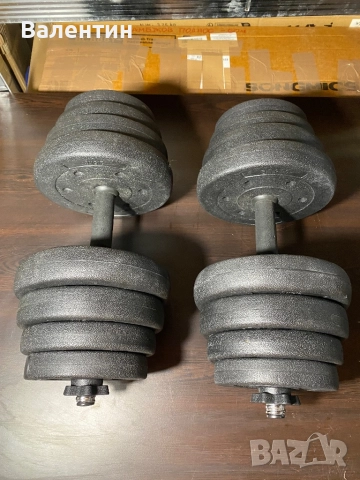Дъмбели с обща маса 30кг с лост, снимка 6 - Фитнес уреди - 52671813