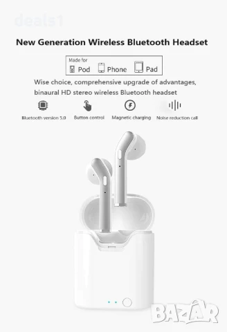 H17T Безжични Слушалки Bluetooth 5.0 3D Стерео Звук Вграден микрофон IPX5 водоустойчиви, снимка 2 - Безжични слушалки - 50535082