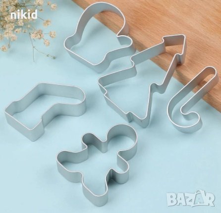 5 бр Коледни резци резец коледен ръкавица чорап елха бастун Джинджифилово човече метални форми 