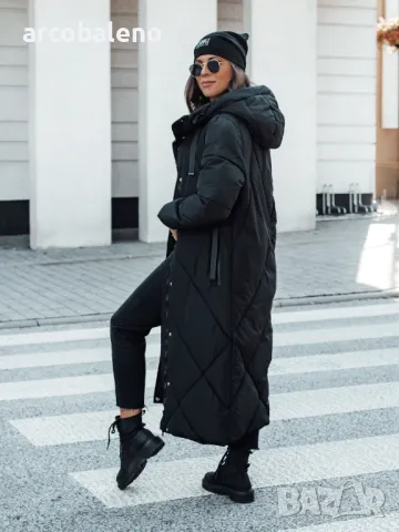 Дамско дълго ватирано зимно яке с качулка, 3цвята , снимка 9 - Якета - 47488101