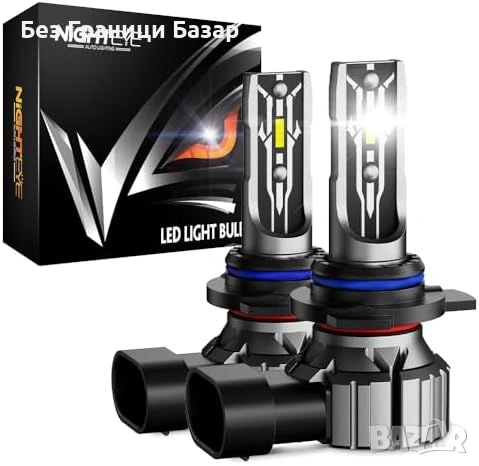 Нови 2 броя крушки NIGHTEYE 9012 HIR2 LED светлини 6500K мини размер CANbus