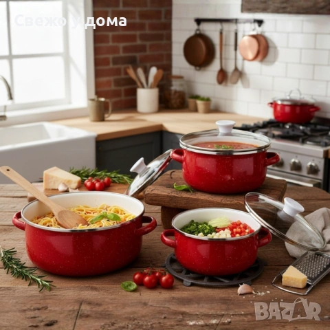 Комплект от 3 тенджери - 16см, 18см, 20см, снимка 8 - Съдове за готвене - 54170913