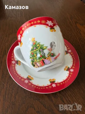 Коледен сет /сервиз/ за кафе - 18 част, снимка 4 - Сервизи - 56178609
