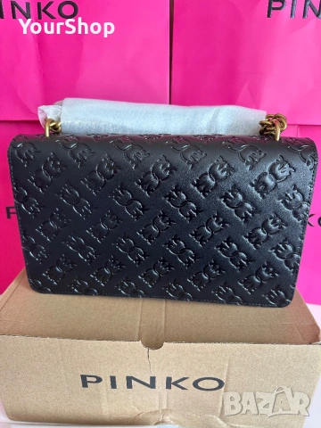 PINKO Love One Classic Dc – оригинална кожена чанта | НОВА, снимка 4 - Чанти - 54048240