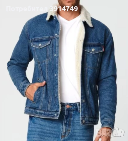 НОВО Дънково, джинсово яке, шерпа хастар, метални копчета 'тик-так';качествен текстил, плътно, топло, снимка 7 - Якета - 51618726