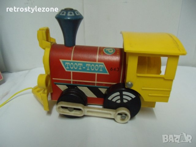 № 6689 стара играчка - влакче / локомотив  - Fisher - Price  Toys - Великобритания 1977 г   , снимка 2 - Други ценни предмети - 39000907
