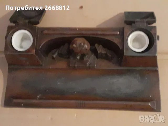 мастилница за бюро, снимка 2 - Антикварни и старинни предмети - 49218647