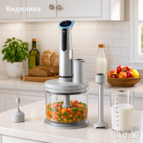 Многофункционален кухненски пасатор с чопър и бъркалка – 800W мощност, снимка 3 - Чопъри и пасатори - 51785139