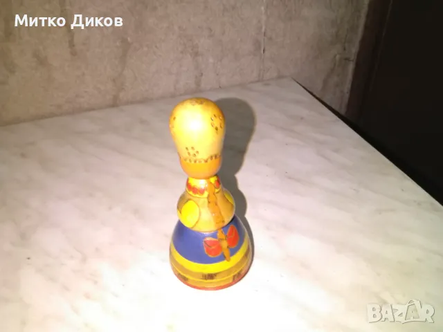 Дървена кукла от соца СССР Н-125мм и фи 6см долу и 3см горе, снимка 5 - Кукли - 48596128