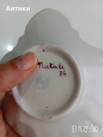 Стара порцеланова картина с печат , снимка 3 - Картини - 52625473