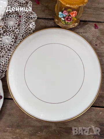 Royal Worcester и чиния за торта/плато/поднос  Бял фин порцелан с много елегантна позлата и е леко , снимка 2 - Чинии - 55894590