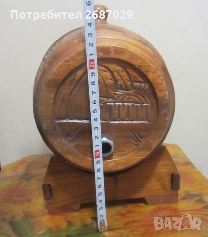 старо дървено буре бъкел със стойка - буренце бъчва бъчвичка, снимка 4 - Други - 31611141