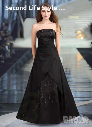 Официална дълга дамска рокля с мъниста р-р L - марка LISSA