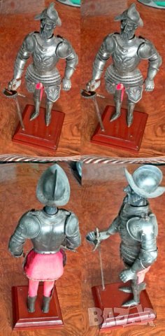 Голяма фигура на конкистадор от метал 42 См, снимка 2 - Колекции - 37374616