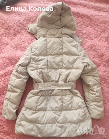 Zara бежово зимно яке размер М (цип за смяна), снимка 2 - Якета - 56010371
