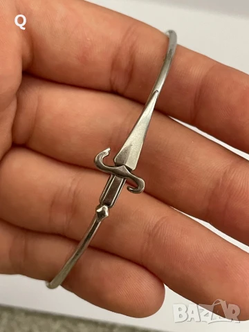 Сребърна твърда гривна, проба 925 (2), снимка 2 - Гривни - 50949253