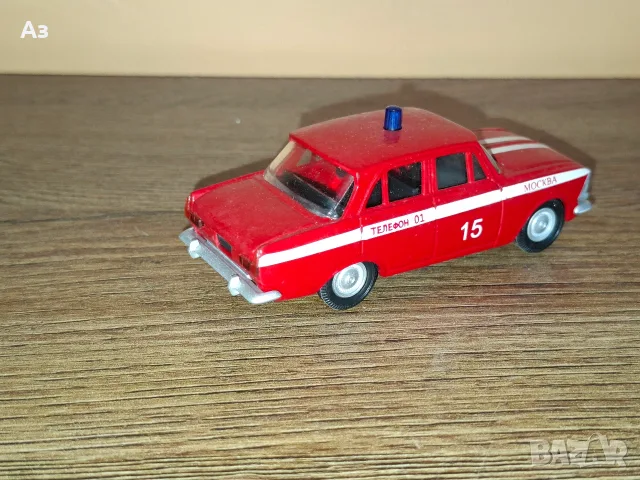 Руски модел Москвич 408 Пожарна охрана 01 1:43 Сделано в СССР USSR, снимка 3 - Колекции - 55969395