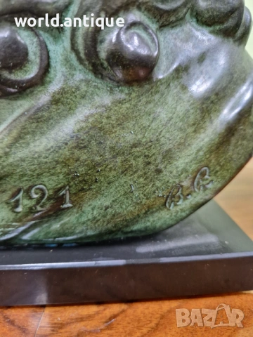 Уникален антикварен колекционерски френски керамичен авторски бюст , снимка 9 - Антикварни и старинни предмети - 53214483