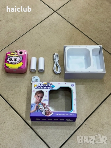 Детски фотоапарат с принтер Стич,Лабубу,Капибара/Camera print, снимка 13 - Фотоапарати - 52517401