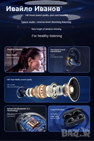 Блутут клипс слушалки, снимка 10 - Bluetooth слушалки - 51078847