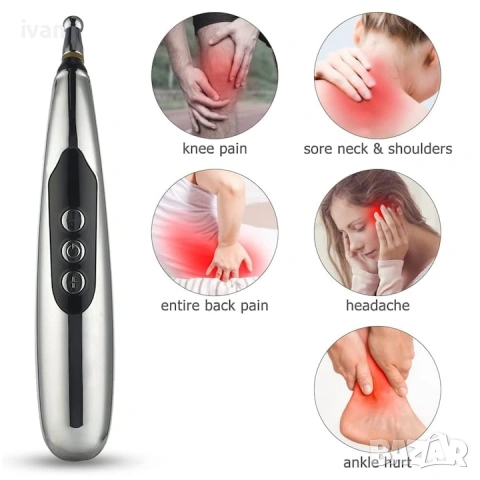 Електрически Масажор за акупунктура , Облекчаване на болката с 9 нива, 4 глави,, снимка 4 - Други - 53306393