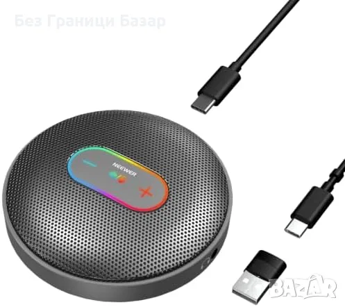 Нов настолен NEEWER UM04 кондензаторен USB микрофон 360° AI шумопотискане 24-bit RGB