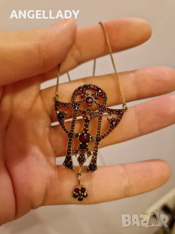 Колие с бохемски гранати., снимка 2 - Антикварни и старинни предмети - 48422642