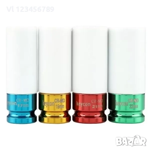 Ударни вложки 4 броя със защита 1/2″ Ф17 Ф19 Ф21 Ф22, снимка 3 - Аксесоари и консумативи - 52146858