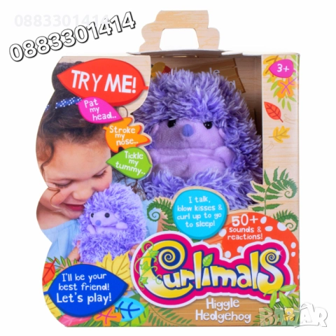 Curlimals Таралеж Заек Язовец Интерактивна плюшена играчка, снимка 8 - Плюшени играчки - 52808234