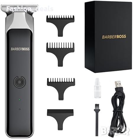 Нов тример BarberBoss Неръждаемо Острие Презареждаща Батерия мъже бръснене, снимка 1 - Електрически самобръсначки - 42553013