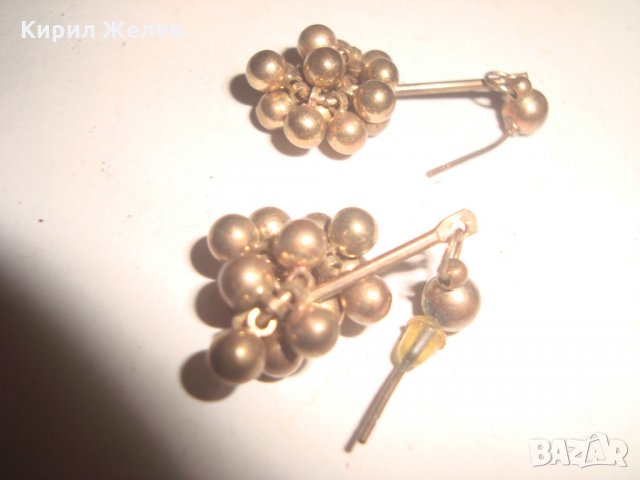 СТАРИННИ МЕДНИ ПОЗЛАТЕНИ ВИНТИДЖ ОБИЦИ РЪЧНА ИЗРАБОТКА - ГРОЗД 6224, снимка 5 - Обеци - 30700753