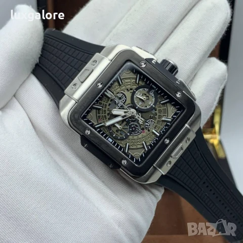 Мъжки часовник Hublot Square Bang Unico с кварцов механизъм, снимка 3 - Мъжки - 51121386