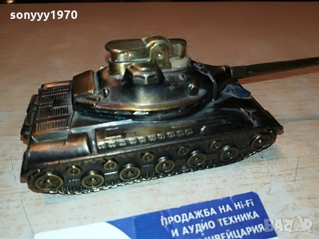 танк запалка-мед/месинг-антика от франция 0808212105, снимка 2 - Антикварни и старинни предмети - 33759801