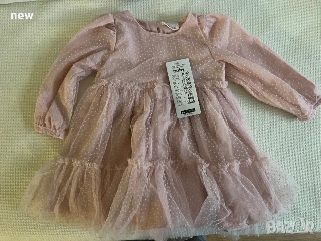 Нова розова рокля с размер 80