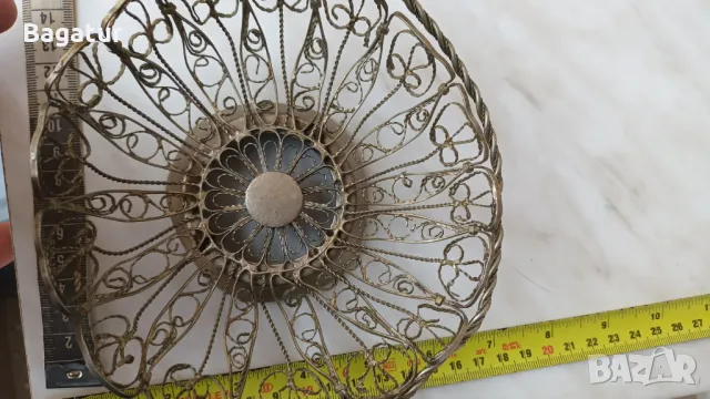 Стар,филигран,съд,панер,за бонбони, снимка 2 - Антикварни и старинни предмети - 48038032