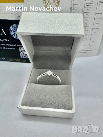 Сребърен пръстен с мойсанит (Диамант) 0.4 карата, снимка 10 - Пръстени - 50813877