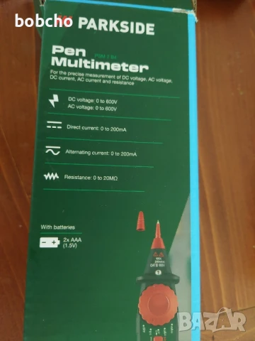 Измервателни уреди: амперклещи и писалка Parkside, снимка 7 - Други инструменти - 50589205