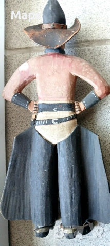 Старинна фигура Вакеро дърво, снимка 2 - Антикварни и старинни предмети - 51870473