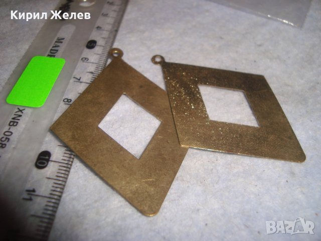 ПОЗЛАТЕНИ РОМБОИДНИ МЕТАЛНИ АРТ ВИСУЛКИ за ОБЕЦИ БИЖУ НАКИТ 18912, снимка 5 - Обеци - 36595982