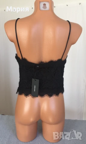 Ново Vero Moda Л размер Дамски Топ Потник Корсет Черен Дантела Еластичен Елегантен Вечерен, снимка 8 - Потници - 51143088