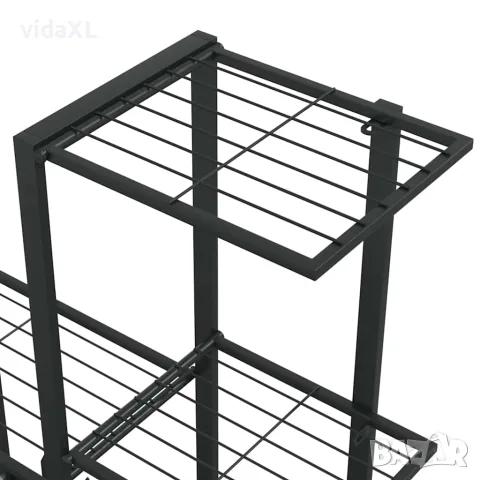 vidaXL Цветарник, 94,5x25x88 см, черен, метал, снимка 8 - Саксии и кашпи - 56147080
