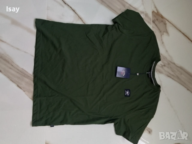 Мъжка тениска Паул Шарк в зелен цвят ХЛ последен размер, снимка 6 - Тениски - 53935365