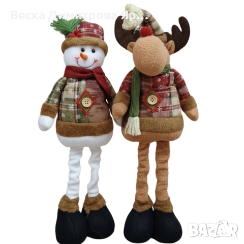 Голяма коледна играчка Елен, Снежен човек или дядо Коледа - разтягаща до 50см, снимка 6 - Декорация за дома - 52573936