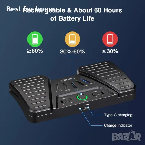 LEKATO Bluetooth педал за завъртане на страници, снимка 4 - Друга електроника - 49639580